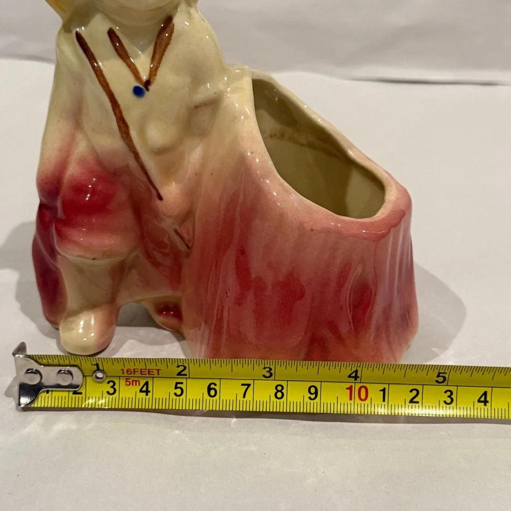 Shawnee Pottery 532 Little Fisher Boy Stump Planter‎ Figural USA 1950s